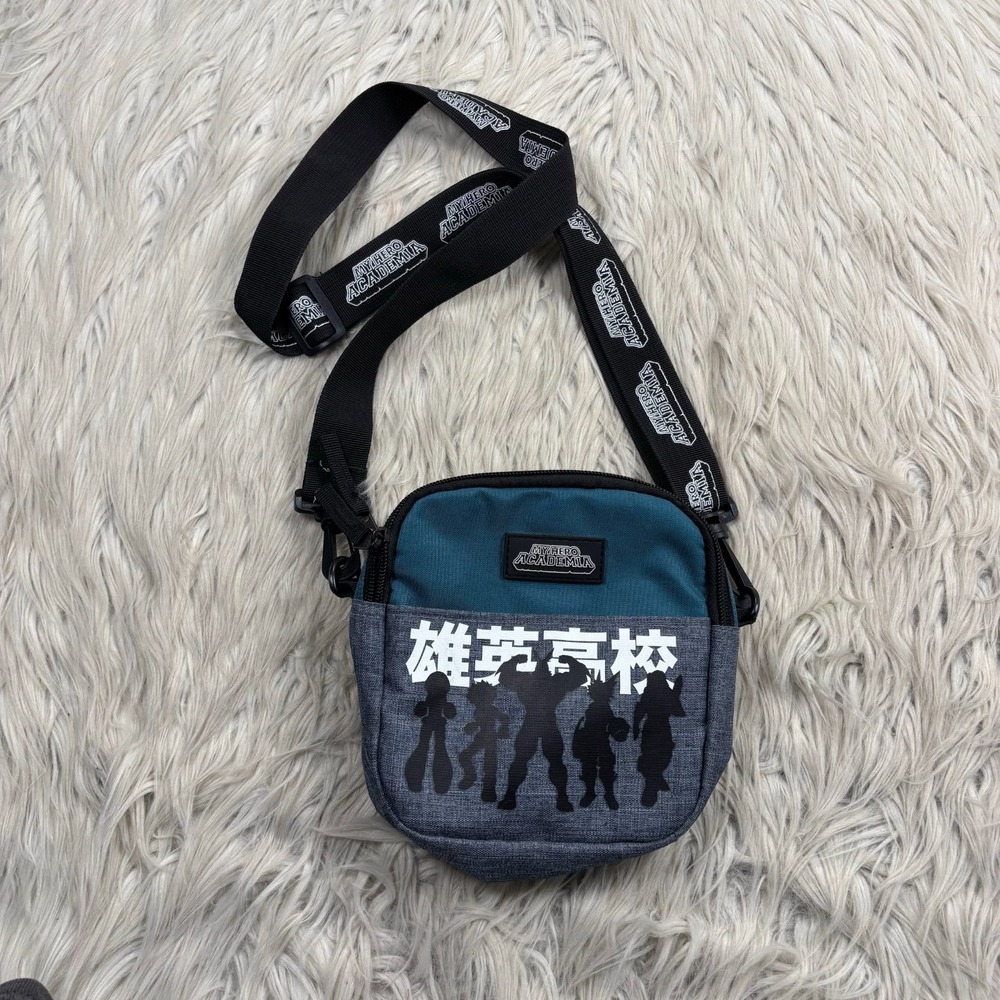 My Hero Academia Nylonโ Small Crossbody Bag Almight Deku Gray Teal